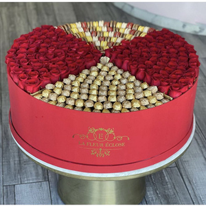 Bán Buôn Kích Thước Lớn Vòng Hat Hộp Cho Hat Bộ Hoa Bó Hoa Hộp Vòng Rose Quà Tặng Hoa Hộp Với Vàng Lá Tem Logo - Product Image 2