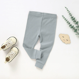 Новинка: Высокоэластичные однотонные ребристые вязаные леггинсы для девочек (0-4 года), из органического хлопка, для малышей, осенне-зимние, для бега и повседневной носки - Product Image 4