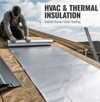 Matériau d'isolation thermique pour toiture en fibre de verre et aluminium, résistant à la chaleur, écologique, résistant à l'eau