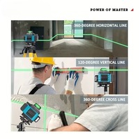 Niveau laser multifonctionnel 4D 16 lignes, faisceau vert, nivellement automatique à 360° pour la décoration intérieure et extérieure, outil de construction, niveau laser