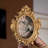 Mini cadre photo rétro en résine or européen Tenture murale Décoration intérieure Accessoires de photographie Cadre photo Cadeau