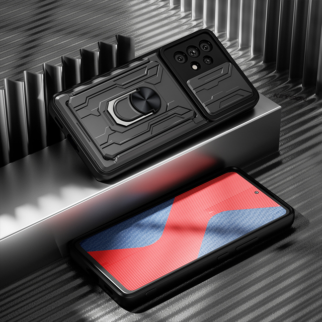 Shockproof PC Material Phone Cover for Samsung Galaxy A53 5G A33 A73 A52 A72 A32 A22 A12 Including Card Bag & Camera Protection