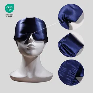 Luxury 100% Mulberry Silk Soft Chemical Fiber Eyeshade Eyepatch Sleep Eye Mask Patch Blindfold Adjustable Eyemask
