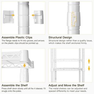 Organizador de Almacenamiento <span class=keywords><strong>para</strong></span> Lavandería, Tendedero de Ropa de 4 Niveles con <span class=keywords><strong>Estantes</strong></span> de Alambre, Cesta de Alambre, Barra <span class=keywords><strong>para</strong></span> Colgar, Gancho, Estante Ahorrador de Espacio - Product Image 4