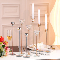 Support de bougie en cristal élégant pour mariage, vente en gros, pour la décoration intérieure et Pâques, idéal pour dîner aux chandelles et la décoration de scène de mariage