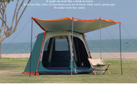 Abri de camping automatique professionnel pour 3-4 personnes, tente anti-moustiques en tissu Oxford imperméable double couche pour toutes les saisons