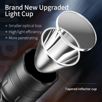 Lampe torche LED rechargeable par USB, étanche IP44, corps en alliage d'aluminium, 6000K, lumière du jour, EDC, camping, faisceau spot, mode SOS
