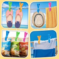Grandes pinces en plastique coupe-vent robustes pour serviettes de plage, pinces à linge, supports de prospectus, pinces à ressort colorées en PP pour extérieur