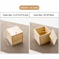 Boîte cadeau en bois de pin avec logo personnalisé, couvercle coulissant rectangulaire, emballage vide, boîte de rangement pour thé, articles Jian, huiles essentielles, avec mousse