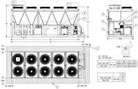 Unité de traitement d'air verticale automatique 4000 m³/h avec moteur, conception montée sur toit et refroidissement Dx pour système CVC industriel