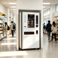 Distributeur automatique de boissons Campus : Combo Thé & Café pour étudiants, multi-boissons, écran tactile, paiement par carte de crédit/pièces/jetons, sans surveillance