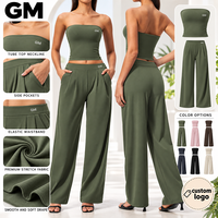Ensemble de yoga GM Wholesale Fitness sans bretelles, bandeau, taille haute, soutien du tronc, séchage rapide, mode et loisirs