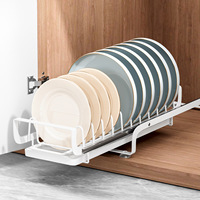 Égouttoir à vaisselle de cuisine en fer, extensible, pour dropshipping, organisateur de rangement pour armoire étroite, moderne, minimaliste, durable