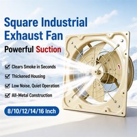 Ventilateur d'extraction industriel carré personnalisé, électrique, haute efficacité, grand débit d'air, pour atelier, entrepôt, sous-sol