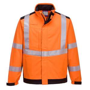 PORTWEST - MV72ONR4XL Modaflame multi norma ARC Chaqueta Softshell naranja/Azul Marino-EAN 5036108349852 ROPA DE TRABAJO RESISTENTE A LLAMAS - Product Image 1