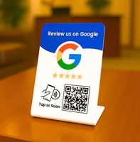 Support d'affichage personnalisé en PVC avec puce programmable NTAG213 215 216 pour menu QR Code intelligent, carte NFC Google Review