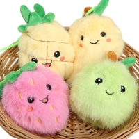Promotion Vente en gros : Jouets porte-clés en peluche en forme de fruits de 4 pouces (10 cm), petites poupées pour machine à griffes