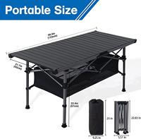 Woqi Table pliante Portable de Camping en aluminium avec sac de transport pour Camping en plein air pique-nique jardin barbecue Patio pour partie