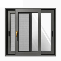 Ventana Corredera Moderna Profesional Italiana GIESSE Alemana SIEGENIA, Marco de Aleación de Aluminio, Aislamiento Térmico, para Sótano y Sala de Estar