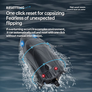 LK Toys RC 보트 원격 제어 고속 보트 수영장 및 호수 25kmh 2.4GHz 레이싱 보트 LED 조명 - Product Image 5