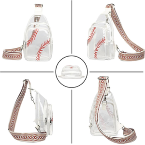 Doorzichtige Honkbaltas Voor Stadionevenementen Pvc-Portemonnees Voor Crossbody-Tas Voor Dames Waterdicht Sportfanny-Pakket - Product Image 4