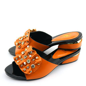 Sinya High Quality African Women Nigerian Ladies Wedding Party <strong>Evening</strong> Casual Slippers Sandals Pumps <strong>Low</strong> <strong>Heel</strong> <strong>Shoes</strong> - Product Image 1
