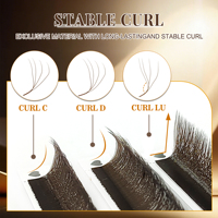 Extensions de cils CoMango Premium Cilios YY 3D 4D 5D en forme de W, couleur marron foncé, style brésilien, 0.07