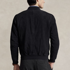 NAFA Customized <strong>Mens</strong> Classical NavyBlue Genuine Suede Leather Bomber <strong>Aviator</strong> Flight <strong>Jacket</strong> With Best Quality - Product Image 2