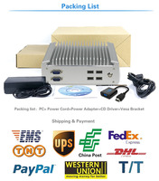 Nuevo Diseño J1900 Mini PC Embebido Sin Ventilador de Cuatro Núcleos, 6 Puertos COM RS232 RS485, Pantalla LVDS, 2x GbE, Audio HD, Watchdog para Panel HMI Kiosco