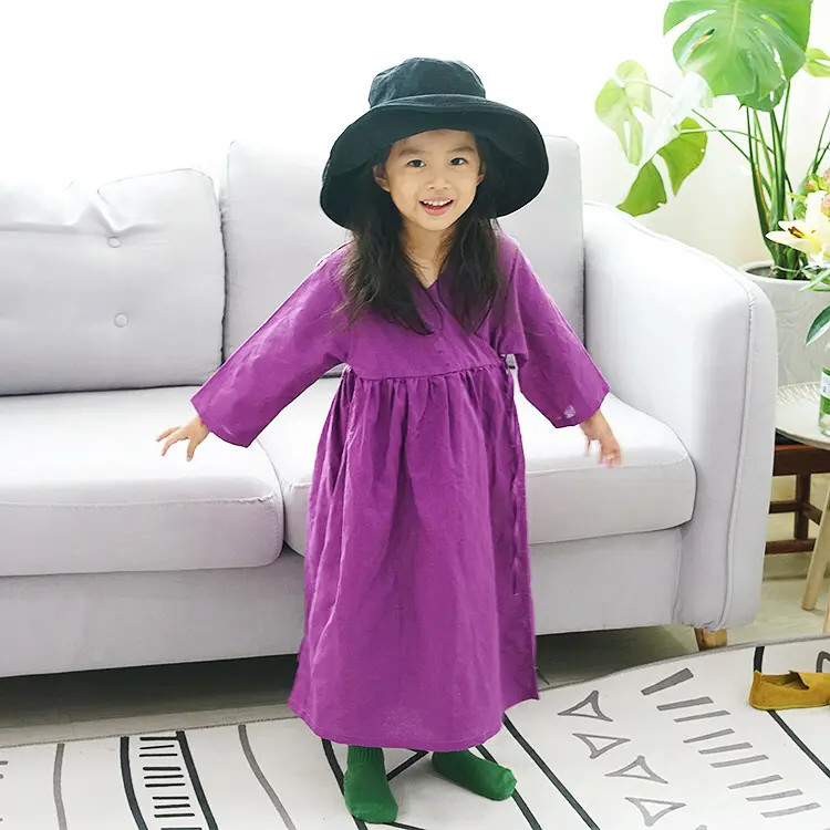 กระโปรงยาวฮันบกผ้าฝ้ายและผ้าลินินสำหรับเด็ก,กระโปรงยาวกระดุมแถวเดียวแบบย้อนยุคสไตล์เกาหลีสามารถใช้เป็นเสื้อแจ็คเก็ตได้
