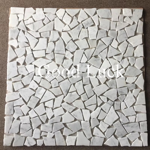 <span class=keywords><strong>Mosaico</strong></span> <span class=keywords><strong>de</strong></span> Mármol Blanco Carrara Roto, Adoquín Irregular para Decoración <span class=keywords><strong>de</strong></span> Pisos <span class=keywords><strong>de</strong></span> Baños y Cocinas - Product Image 1