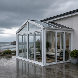 Moderna Terraza Acristalada <span class=keywords><strong>de</strong></span> Aluminio Resistente a la Intemperie, <span class=keywords><strong>con</strong></span> Doble Vidrio Templado y Diseño Impermeable para Uso en Exteriores en Zonas Costeras - Product Image 2