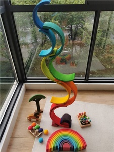Jouets d'empilage <span class=keywords><strong>en</strong></span> bois <span class=keywords><strong>en</strong></span> forme d'arche <span class=keywords><strong>arc</strong></span>-<span class=keywords><strong>en</strong></span>-<span class=keywords><strong>ciel</strong></span> à 12 couches pour enfants - Product Image 3