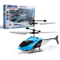 Nouvel Avion Télécommandé Électrique en Plastique avec Capteur, Mini Hélicoptère RC Suivez-Moi avec Lumières, Jouet pour Enfants et Adultes Débutants, Piles Incluses