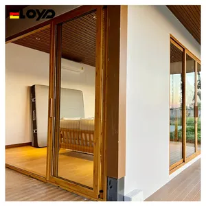 Eloyd-Puerta corrediza de vidrio de aluminio para balcón, de alta calidad, para patio exterior