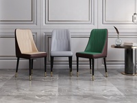 Chaise de salle à manger moderne simple, haute qualité, moderne, à dossier léger, en cuir, pour hôtel, bon marché, en métal, pour salle à manger