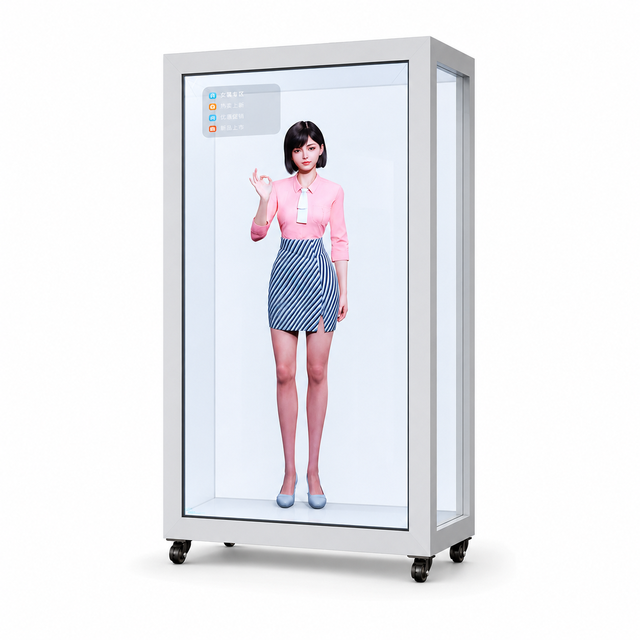 Hongnuo Windows Advertising Monitor Showcase Touch Screen Transparent LCD Display Box 3D Holographic Display Cabinet
