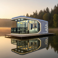 Maisonnette mobile moderne préfabriquée sur mesure, structure en acier léger, ignifuge, respirante, certifiée CE/FSC, type conteneur