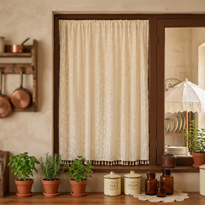 Rideau demi-porte de haute qualité style japonais Daisy, séparateur de cuisine et chambre, en <span class=keywords><strong>tissu</strong></span> sans perçage pour la décoration de la maison et des hôtels - Product Image 1