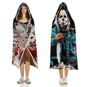 Mantas Personalizadas al por Mayor con Estampado de Halloween, Mantas Cálidas y Cómodas de Franela para Sofá y Cama, Tipo Sudadera con Capucha - Product Image 4