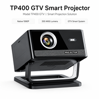 Proyector Inteligente GTV Nativo 1080P 350 ANSI Lúmenes Sistema Google TV Enfoque Automático Corrección Keystone Proyector de Cine en Casa