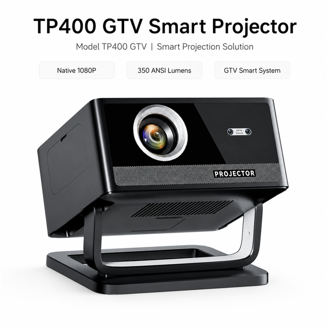 GTV Smart Projector Native 1080P 350 ANSI Lumens Google TV System Auto Focus Keystone Correction Home Theater Projector