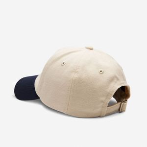 Casquette de baseball 6 panneaux en coton bicolore blanc et bleu avec visière incurvée, style vintage, sportive et formelle, motif nœuds - Product Image 3