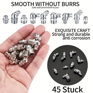 Conectores de Engrasadores Métricos M6 M8 M10 en Ángulo de 45, 90 y 180 Grados, Juego de 60 Piezas para Pistolas de Engrase - Product Image 4
