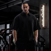 Ensemble polo et short en maille gaufrée surdimensionné pour homme, 2 pièces, grande taille, poids lourd, décontracté, survêtement de sport, streetwear d'été