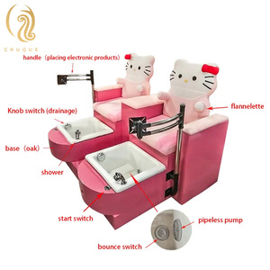 Chaise de pédicure pour enfants ChuqueManicure, spa pour enfants, chaise de salon de manucure rose <span class=keywords><strong>Hello</strong></span> <span class=keywords><strong>Kitty</strong></span>, réglable, avec système de jets de bain à remous et vibration - Product Image 6