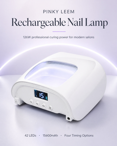 Lampe à ongles UV LED sans fil rechargeable 128W, sécheuse à ongles en gel professionnelle, 42 LED, double longueur d'onde 365/405nm, machine de polymérisation - Product Image 1