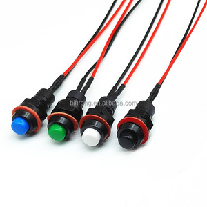 DS-211 <span class=keywords><strong>213</strong></span> 10 มม. ปุ่มกดล็อคแบบกลม/ปุ่มกดรีเซ็ตแบบชั่วขณะ SPST 2 ขา 1NO พร้อมสายเชื่อมต่อแบบมีตะกั่วบัดกรีไว้แล้ว - Product Image 1