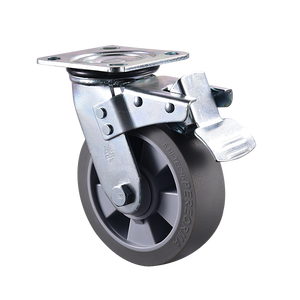 Roue pivotante industrielle VIMA de 5 pouces, roue en TPR PP grise, robuste, capacité de 200 kg, double roulement à billes, bande de roulement souple - Product Image 4