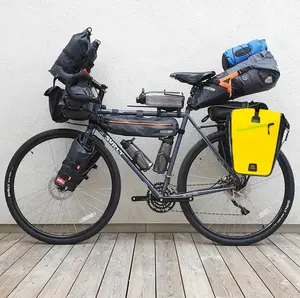 Tas sadel sepeda warna kuning, tas rak keranjang sepeda tahan air
